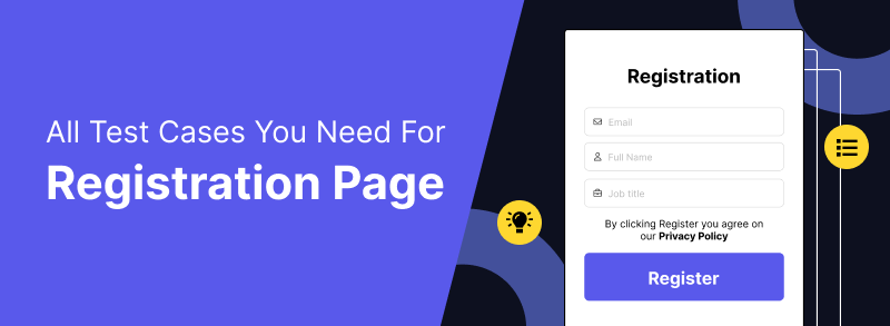 100 test cases for Registration page