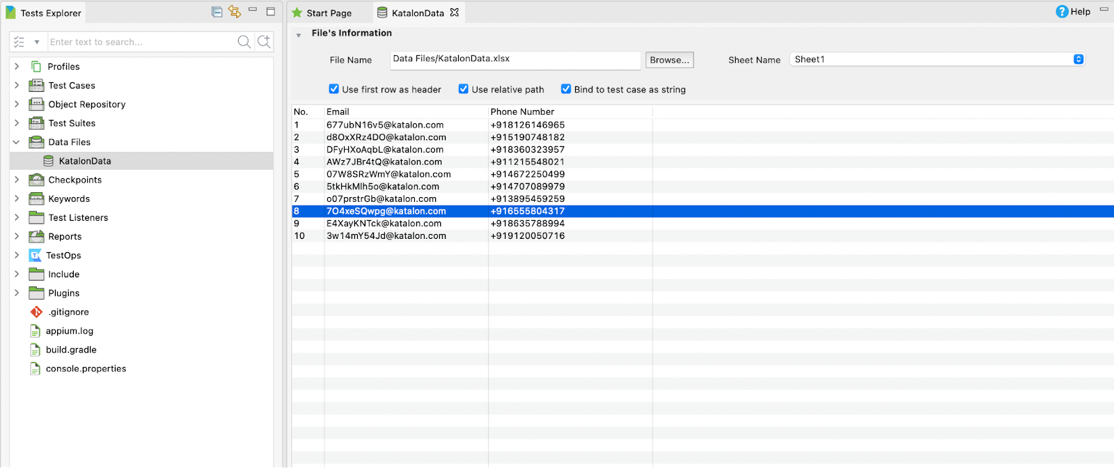 Synthetic Data Generation Using Katalon