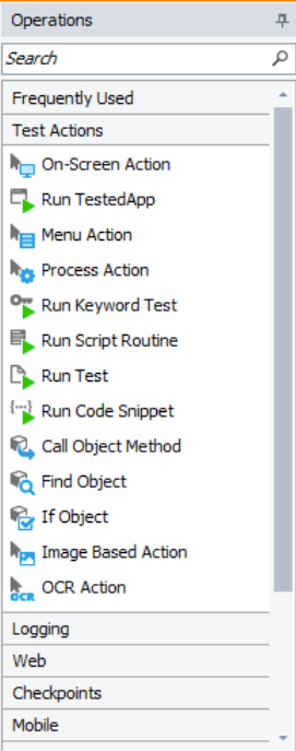 Built-in Keywords for low-code test creation in TestComplete