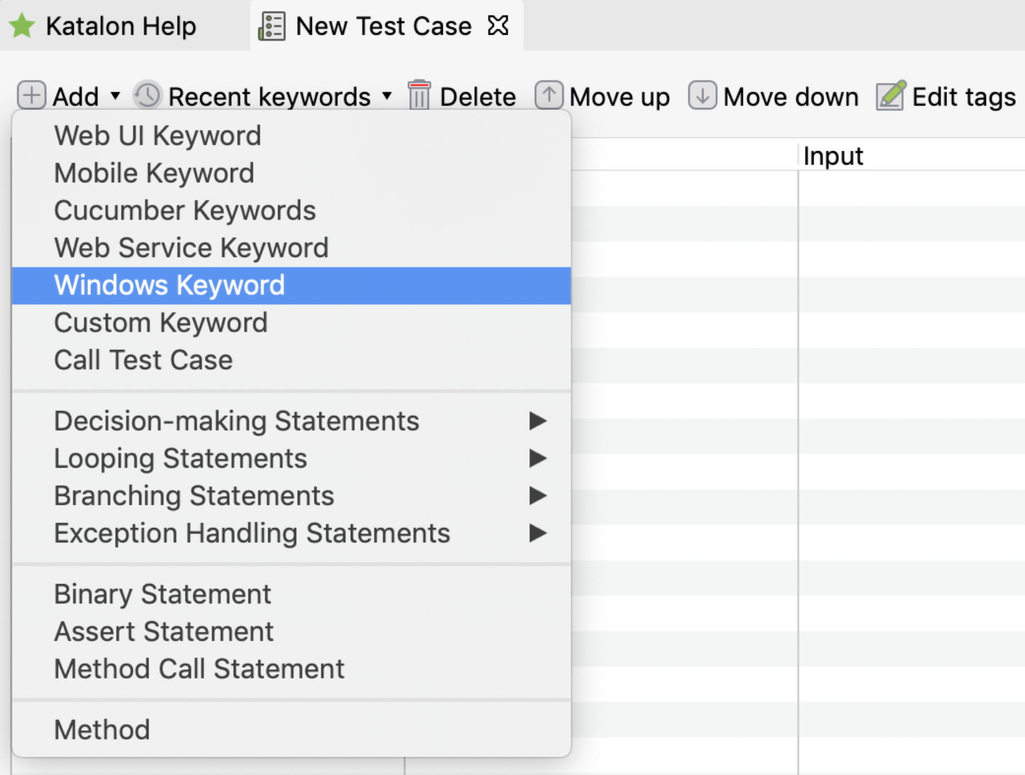 Built-in Keywords readily available to use in Katalon Studio