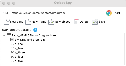 Captured objects are stored in Katalon's Object repository