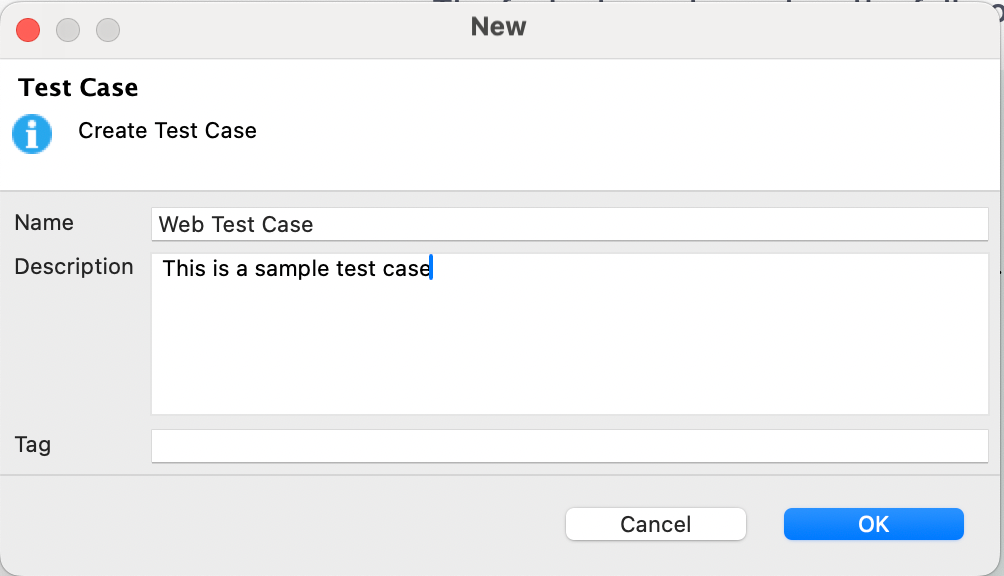 create a web test case