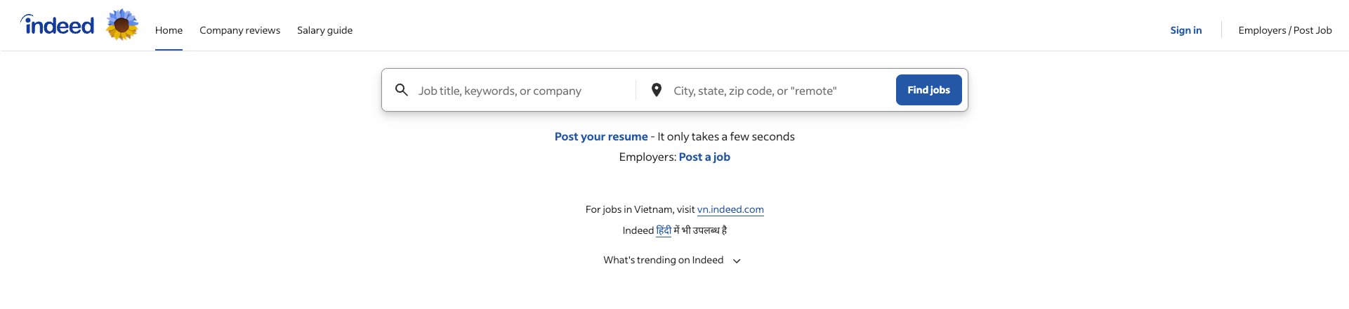 custom location on Indeed