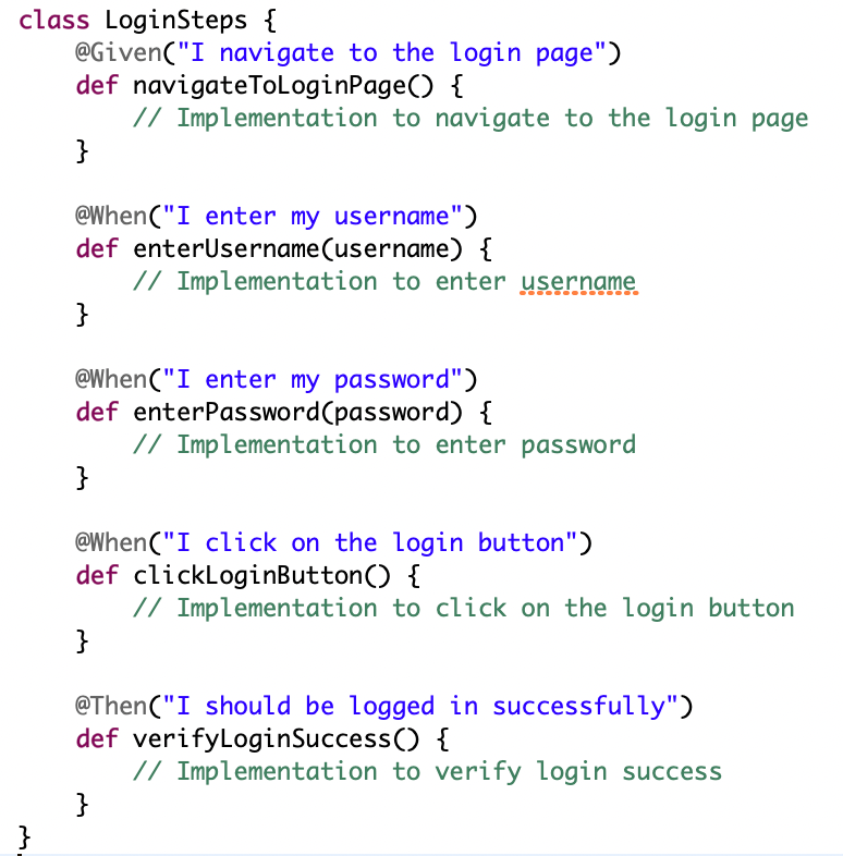 Groovy script to add new step definition