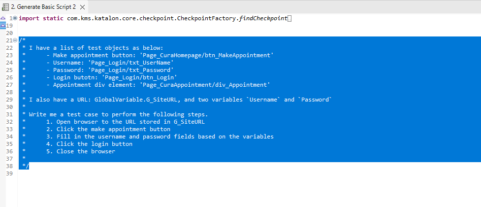 Highlight the prompt text in StudioAssist