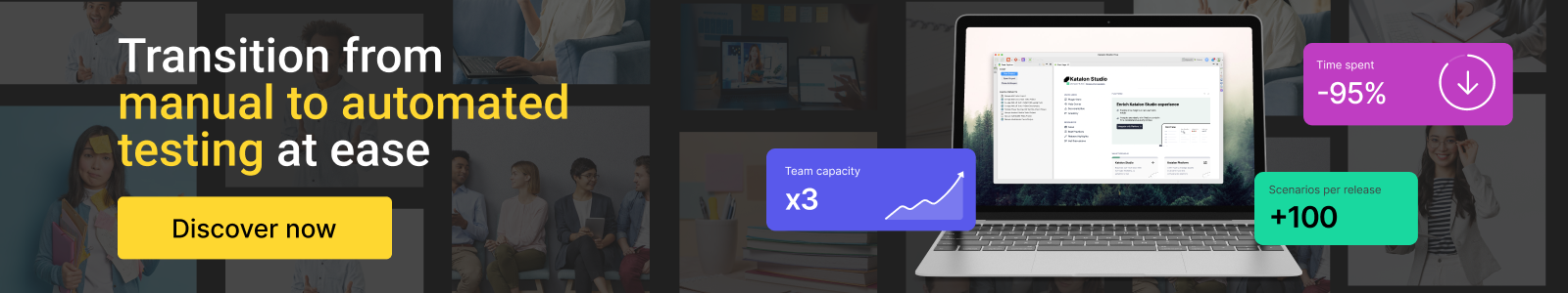 Manual to automated testing CTA banner
