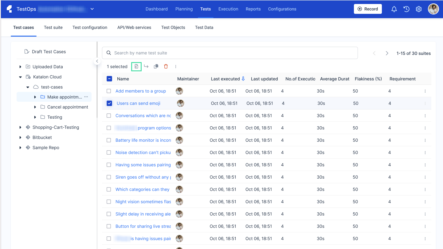 manage your API test cases in Katalon TestOps