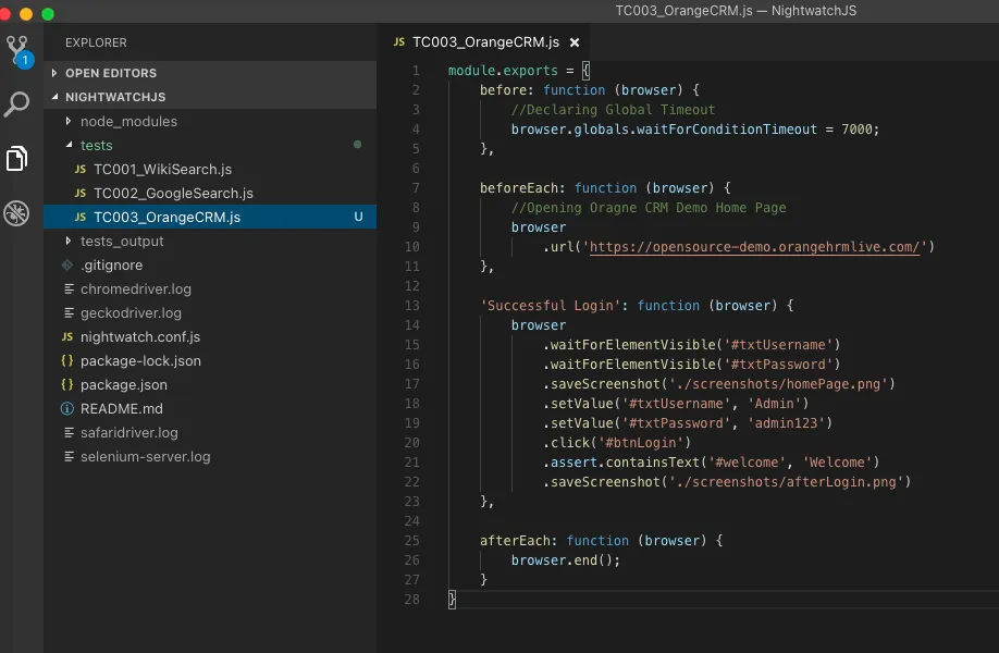 Nightjs user interface