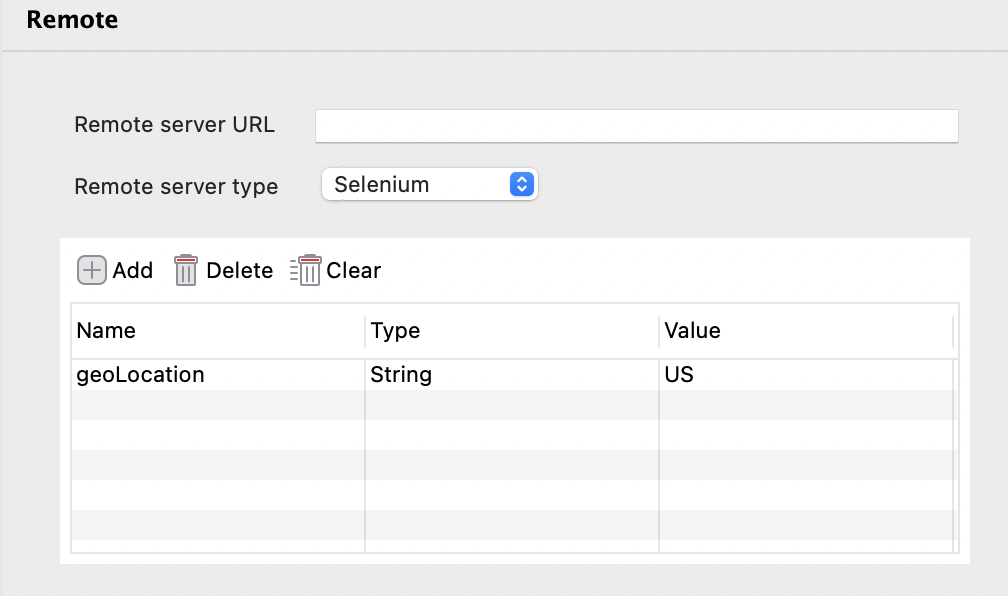 setting up remote geolocation testing with Katalon