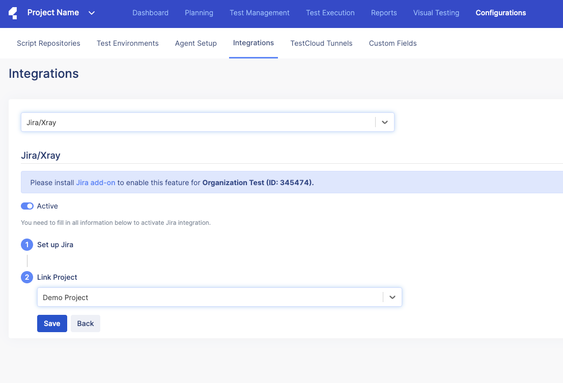Link the Jira project with Katalon.