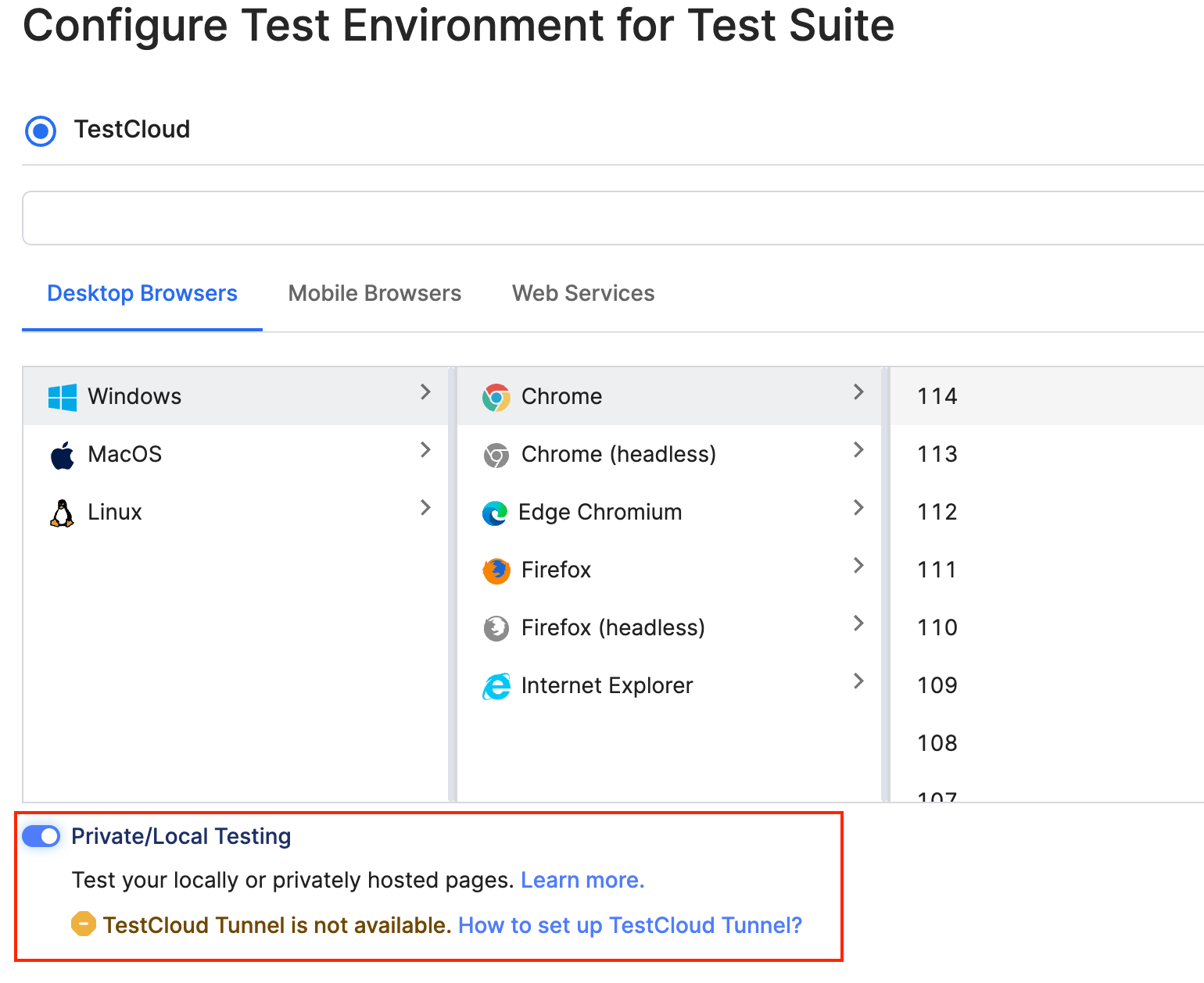 testcloud private local test environment