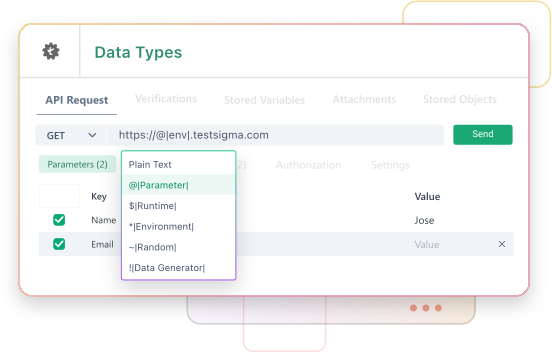 TestSigma interface as a Postman alternative