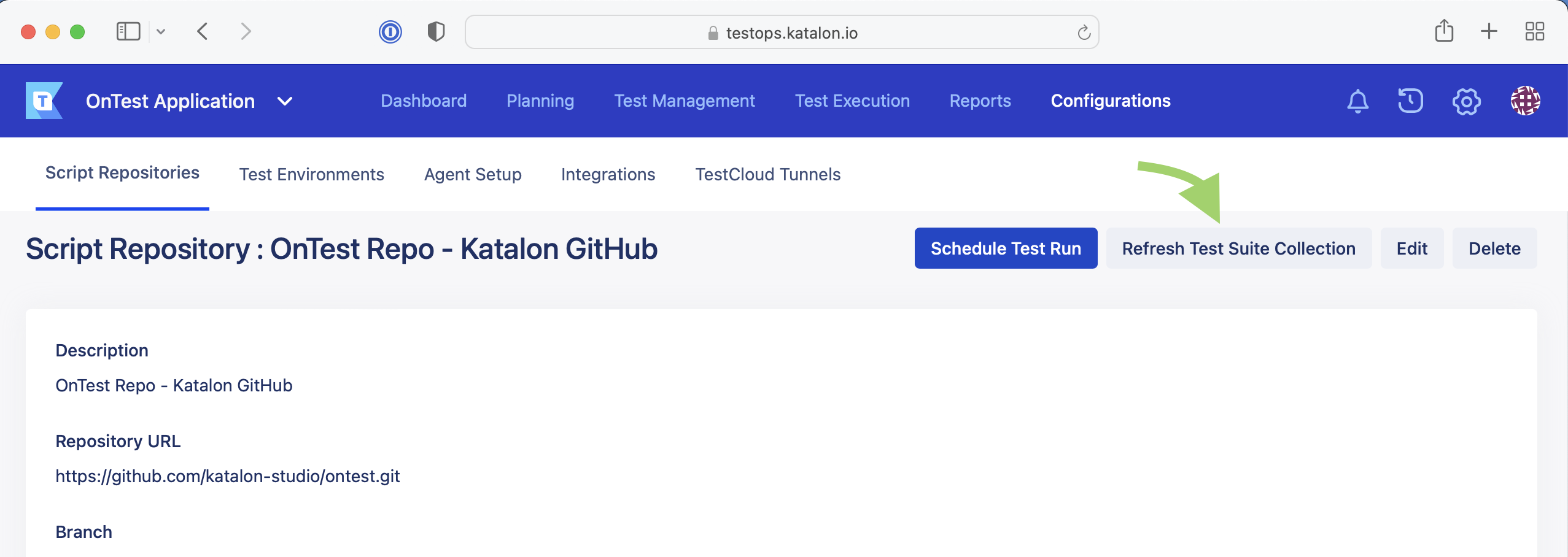 Script Repository on TestOps
