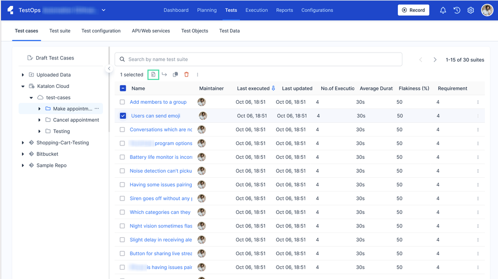 view test results in Katalon TestOps